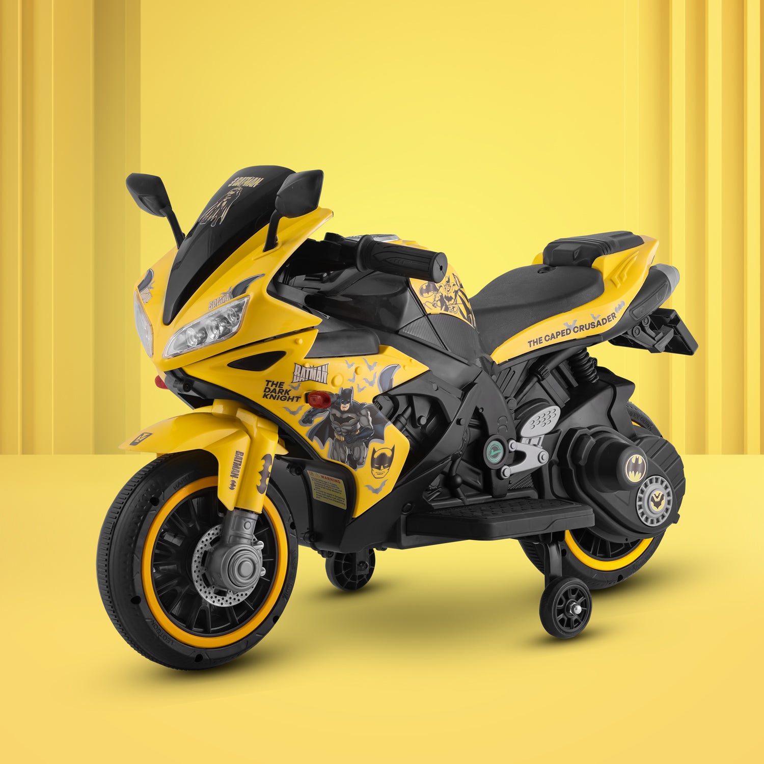 Leotoon Licensed Batman 2W Bike, 6V/5AH Battery, 6V/17000 RPM Motor, Hand Accelerator, USB/MP3, Educational Rhymes, LED Light, English Music, BIS Certified, Batman, 3 to 6 Years